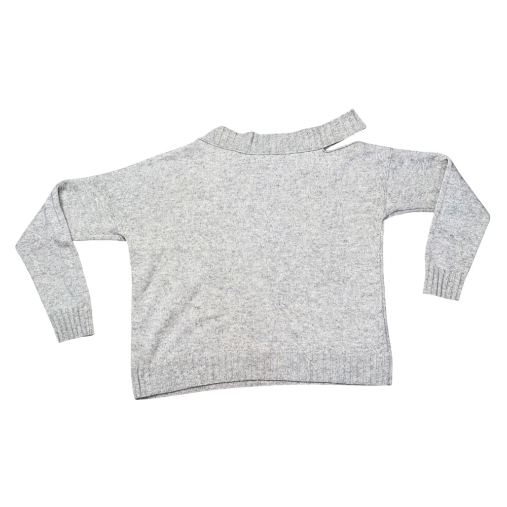 Vince Cutout Neck Sweater Womens Medium Gray Excellent Wool Cashmere Blend - Picture 4 of 4
